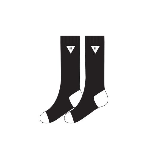 iii Points Logo Black Crew Socks