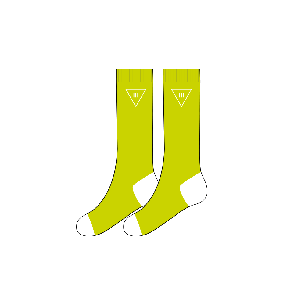 iii Points Logo Lime Crew Socks