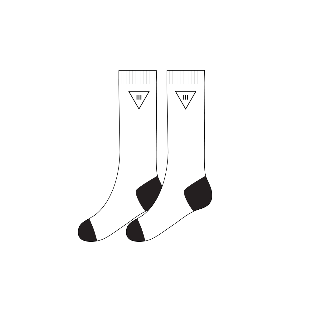 iii Points Logo White Crew Socks