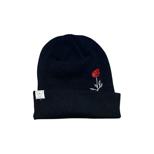 III Points Red Rose Black Knit Beanie